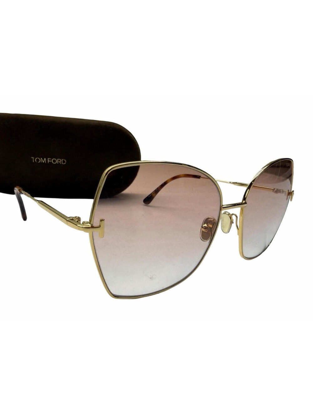 Tom Ford Farah TF951 30T Gold Women's Cateye Pink Gradient Metal Sunglasses